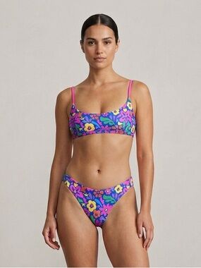 Koana Swim Sz S Colorful Floral Tropical Swimsuit Bikini Set